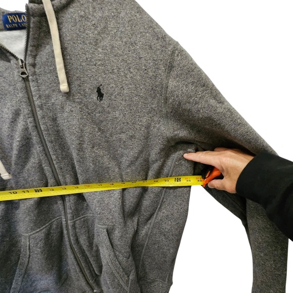 Polo Ralph Lauren Mens Gray Zip Up Hoodie Thermal Lining Hood 2XLarge - Picture 4 of 16
